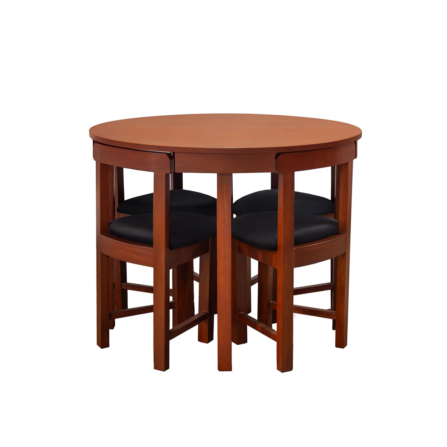 JUEGO COMEDOR MALLHOGAR ANABELLA 4 SILLAS NEGRO CIRCULAR - 2