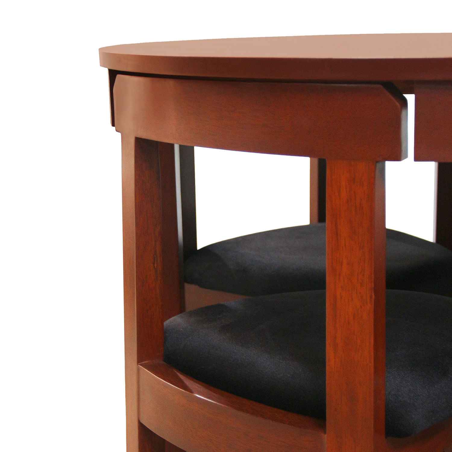 JUEGO COMEDOR MALLHOGAR ANABELLA 4 SILLAS NEGRO CIRCULAR - 4