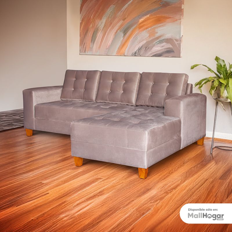SECCIONAL MALLHOGAR SIENA DERECHO BEIGE OSCURO - 2