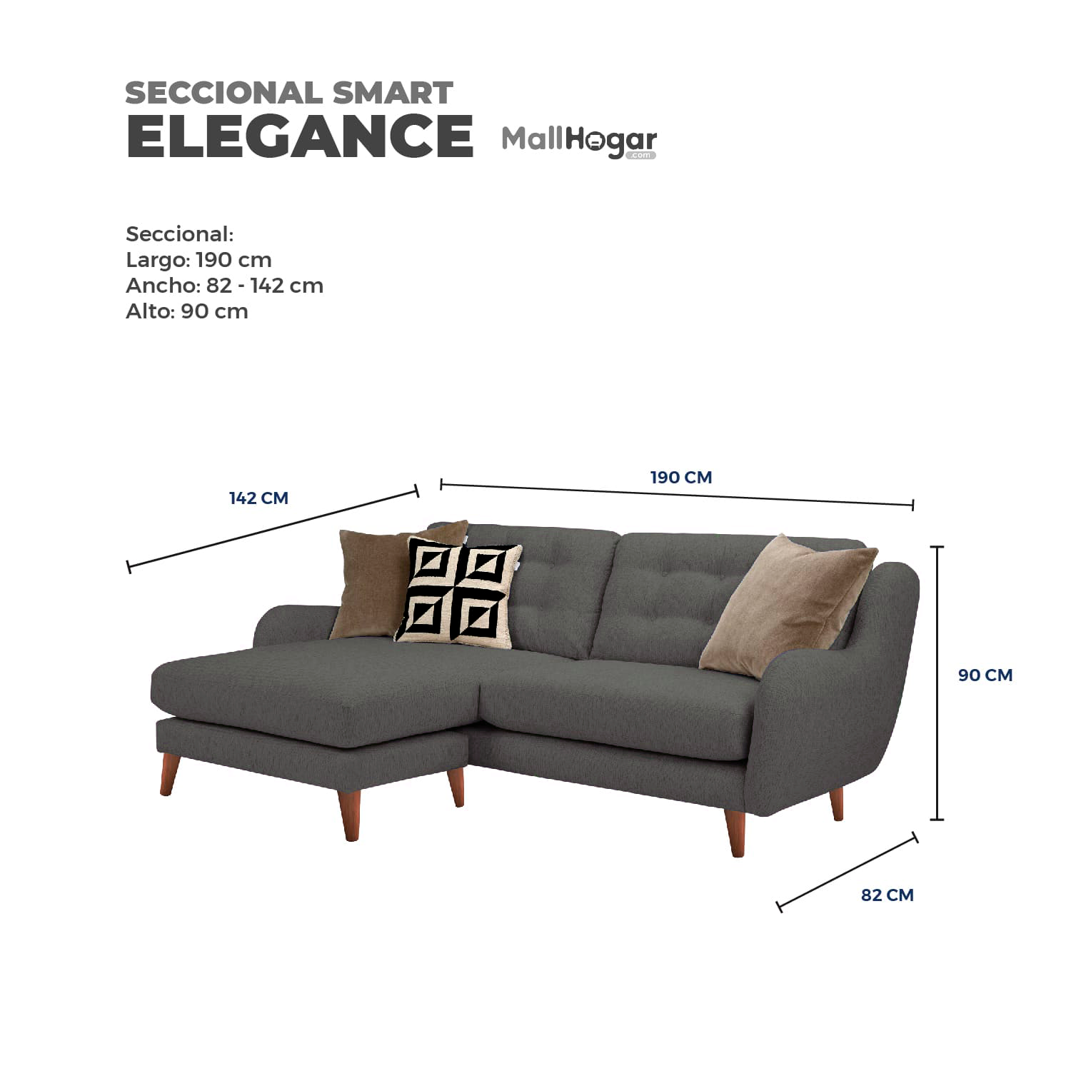 SECCIONAL MALLHOGAR SMART ELEGANCE INTERCAMBIABLE - 4