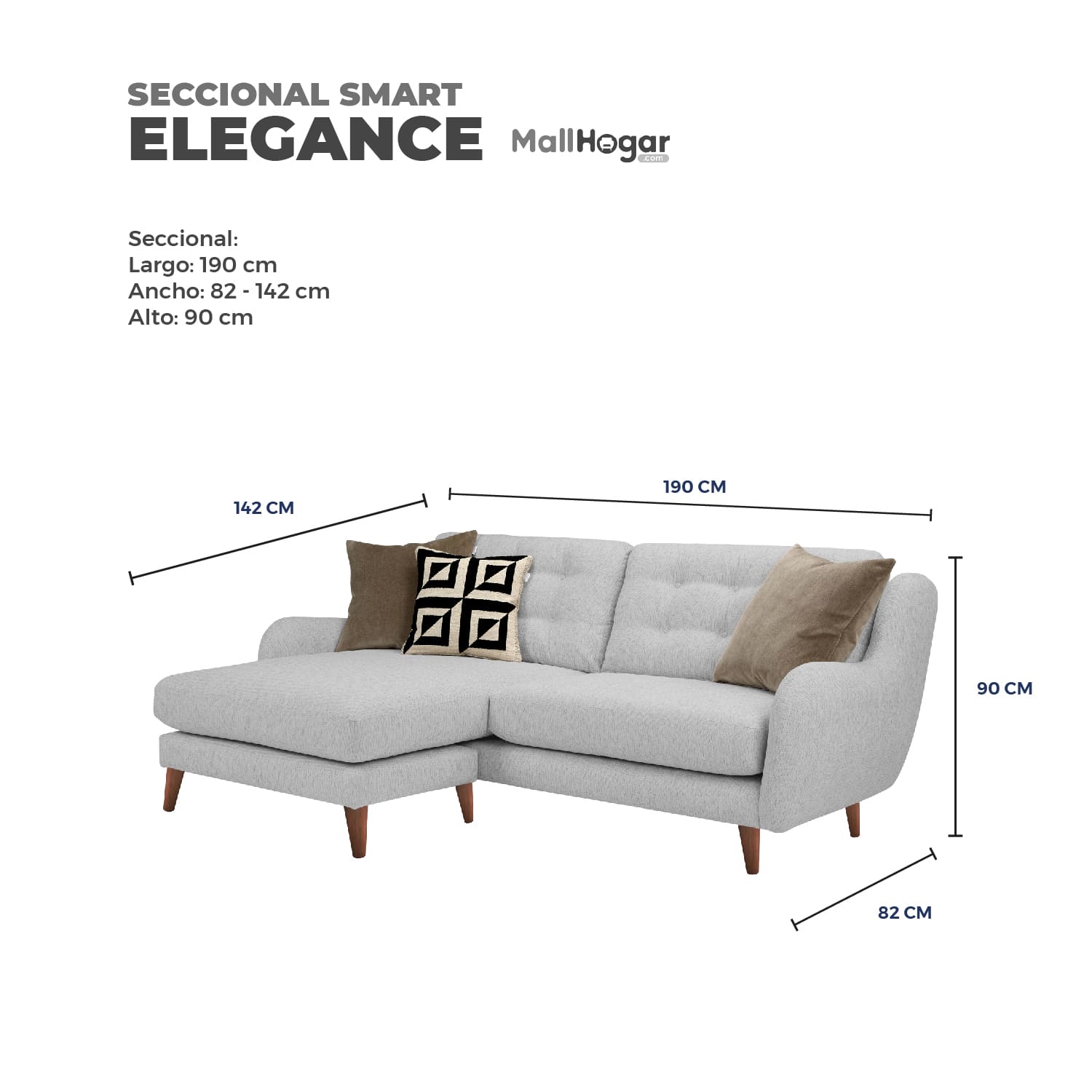 SECCIONAL MALLHOGAR SMART ELEGANCE INTERCAMBIABLE - 4