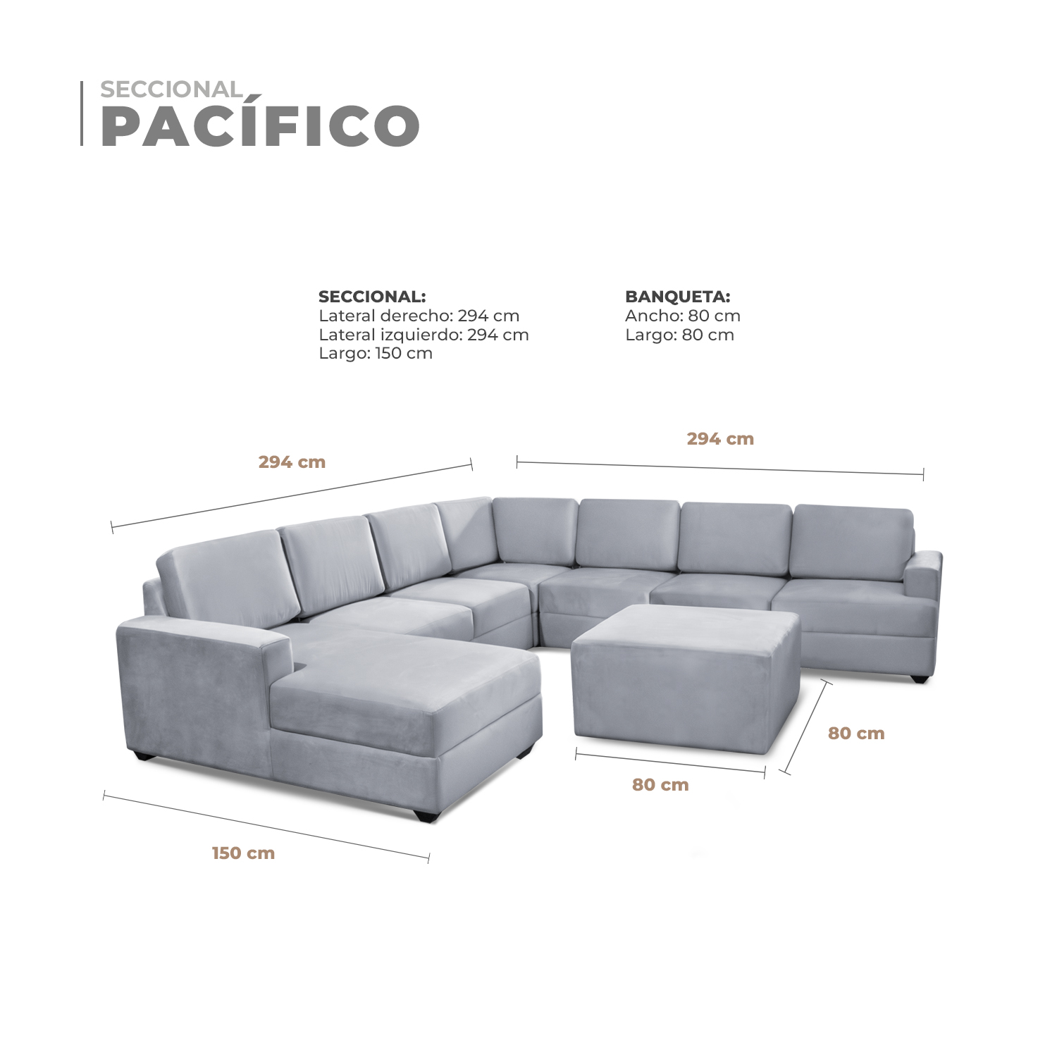 SECCIONAL PACÍFICO IZQUIERDO + BANQUETA - 5