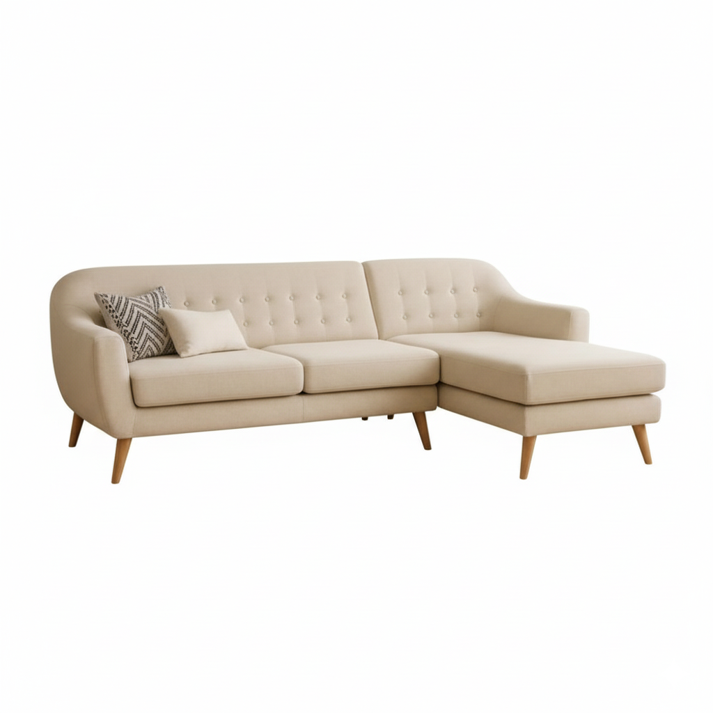 SECCIONAL MALLHOGAR LUCIA DERECHO BEIGE CLARO - 2