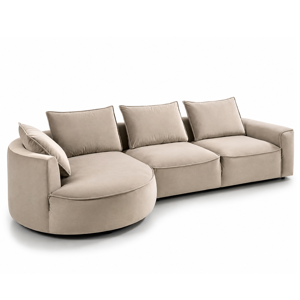 SOFÁ CURVO SORA BEIGE - 3