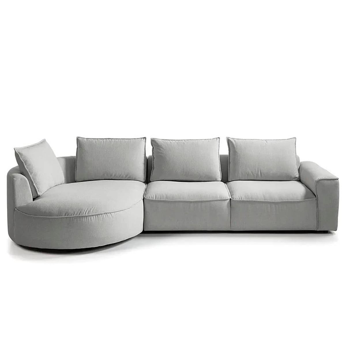 SOFÁ CURVO SORA GRIS PLATA - 1