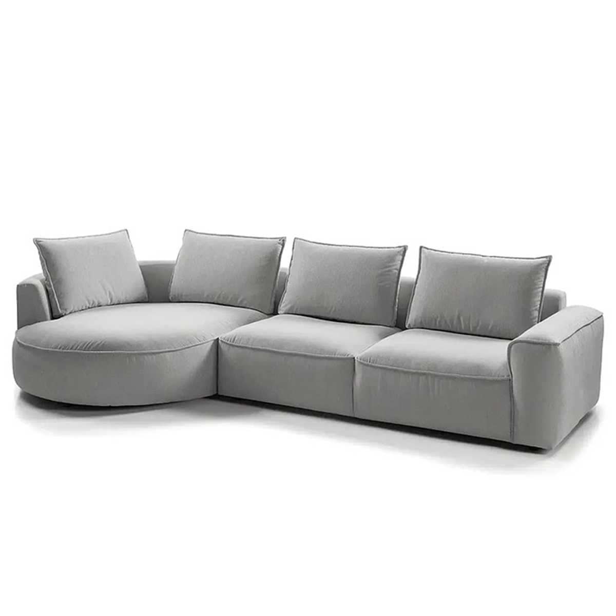 SOFÁ CURVO SORA GRIS PLATA - 2