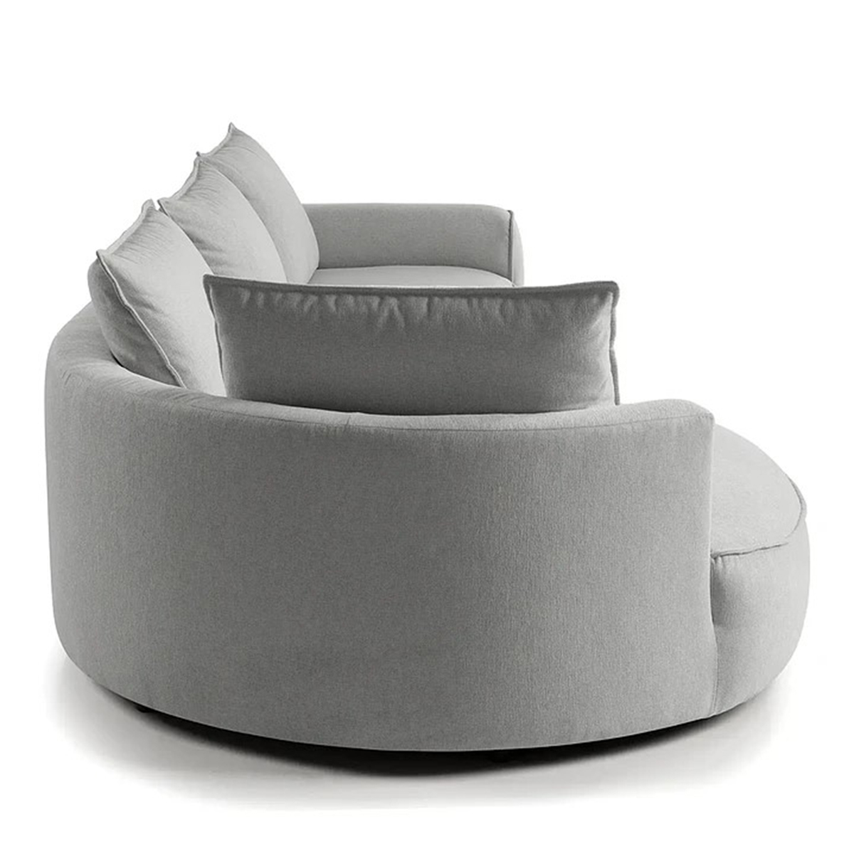SOFÁ CURVO SORA GRIS PLATA - 3
