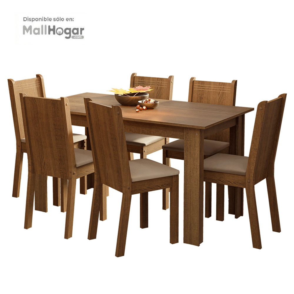 JUEGO DE COMEDOR RUSTIC BEIGE OBSCURO - 2
