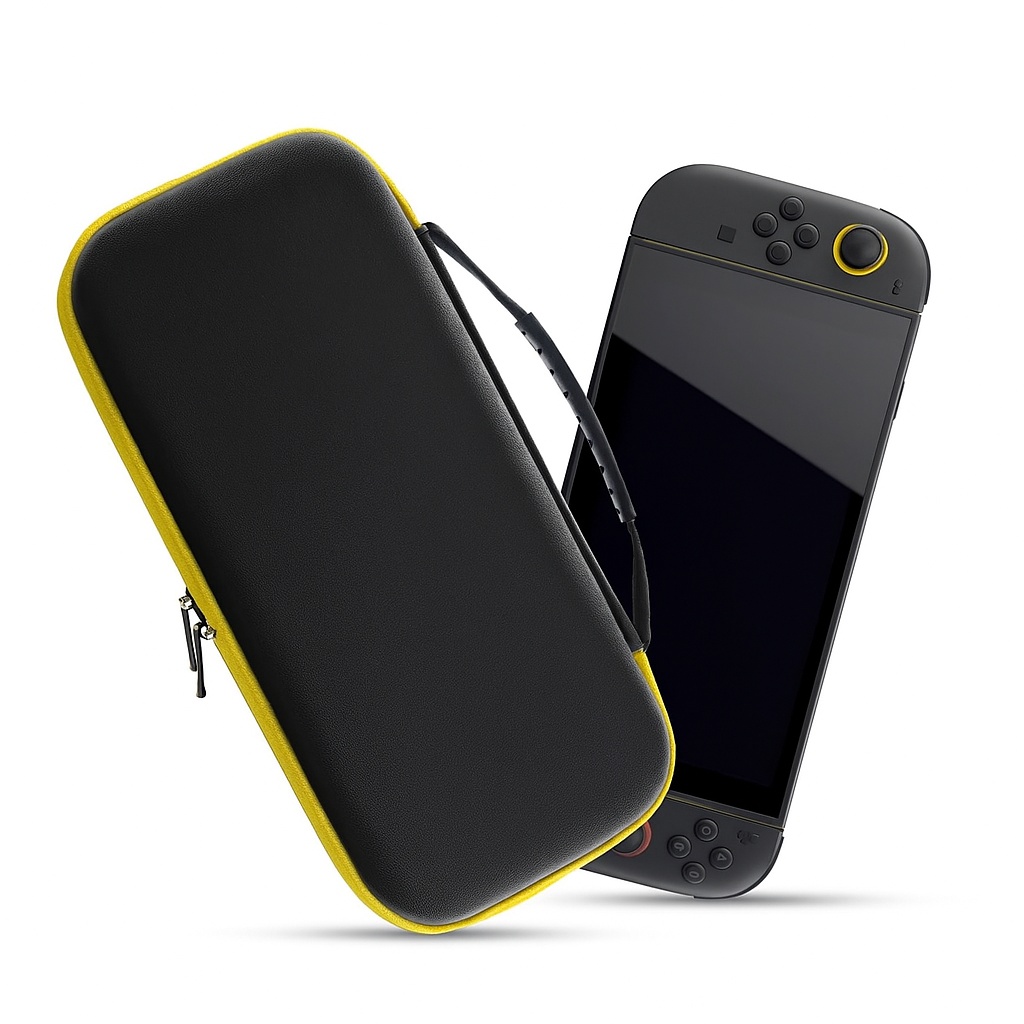 ESTUCHE PROTECTOR PARA NINTENDO SWITCH 2 CASE FUNDA - NEGRO/AMARILLO - 2