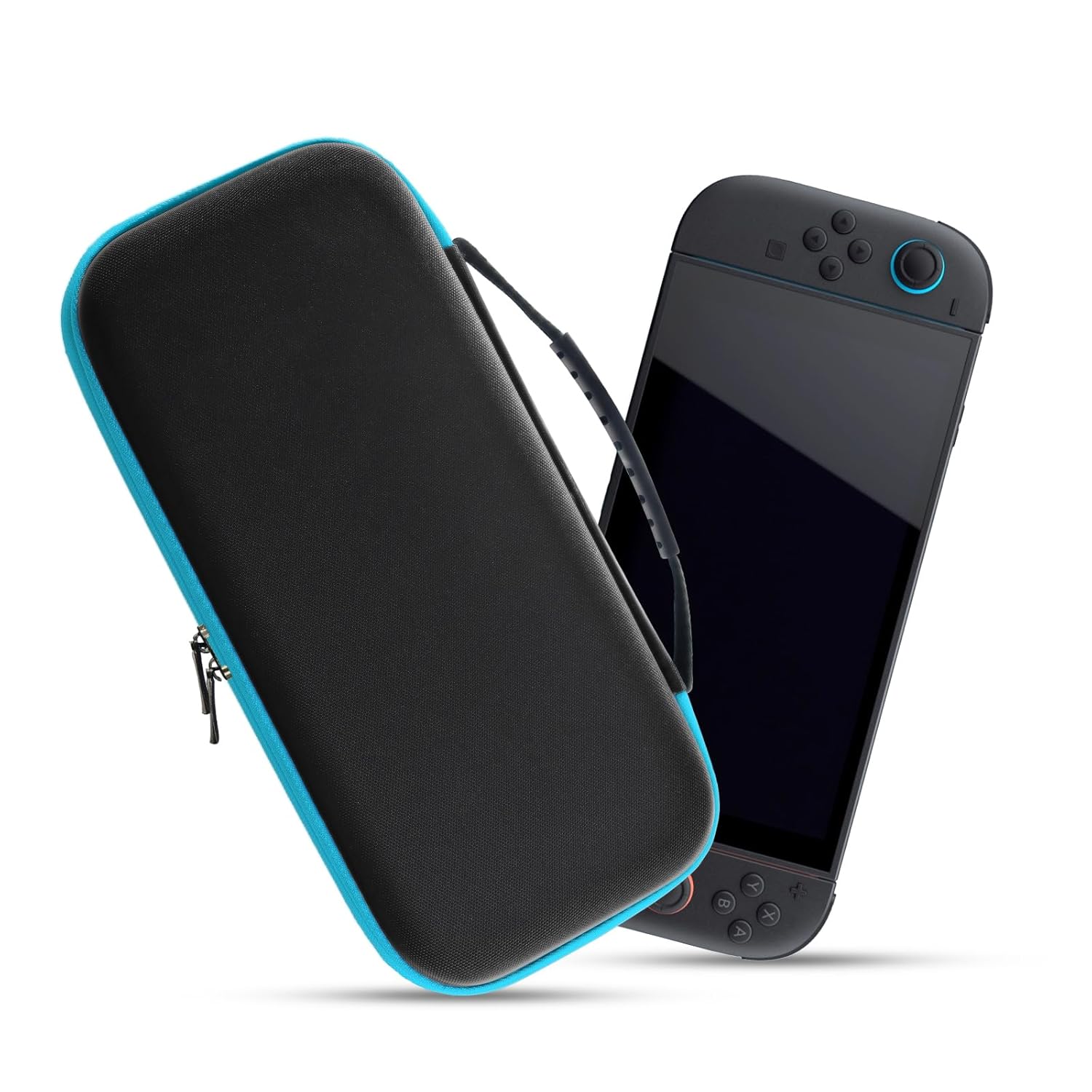 ESTUCHE PROTECTOR PARA NINTENDO SWITCH 2 CASE FUNDA - NEGRO/CELESTE - 5