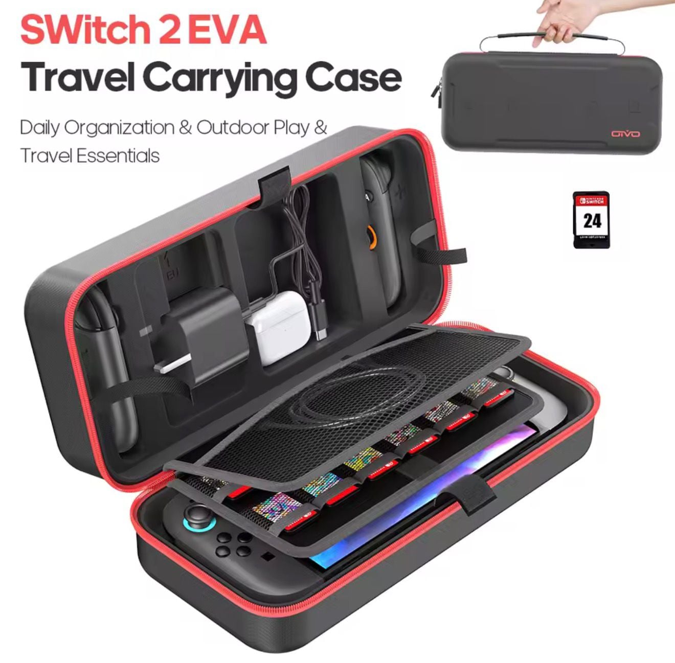 02 MICAS + MINI MALETA FUNDA PARA NINTENDO SWITCH 2 ESTUCHE CASE - 2