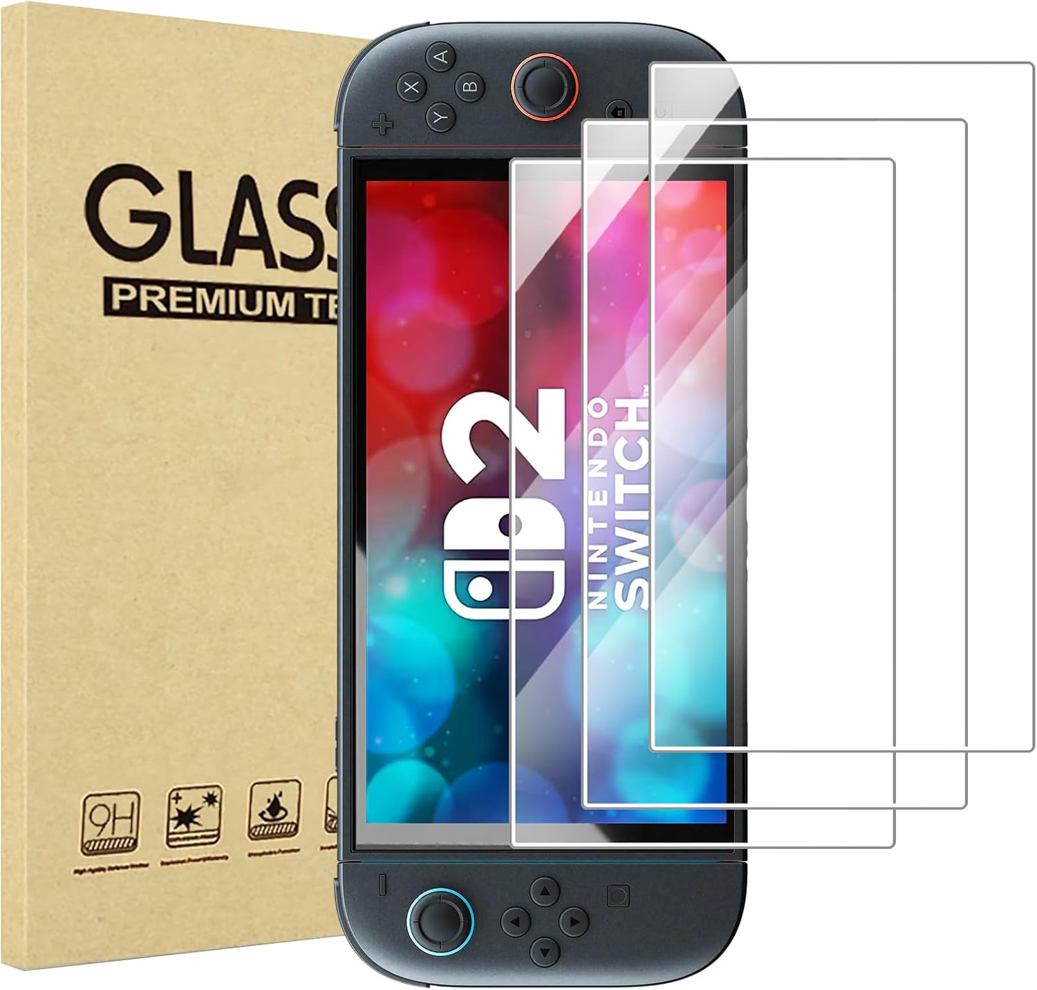 03 PROTECTORES PANTALLA VIDRIO TEMPLADO 9H NINTENDO SWITCH 2 – ANTI-ARAÑAZOS HD - 1