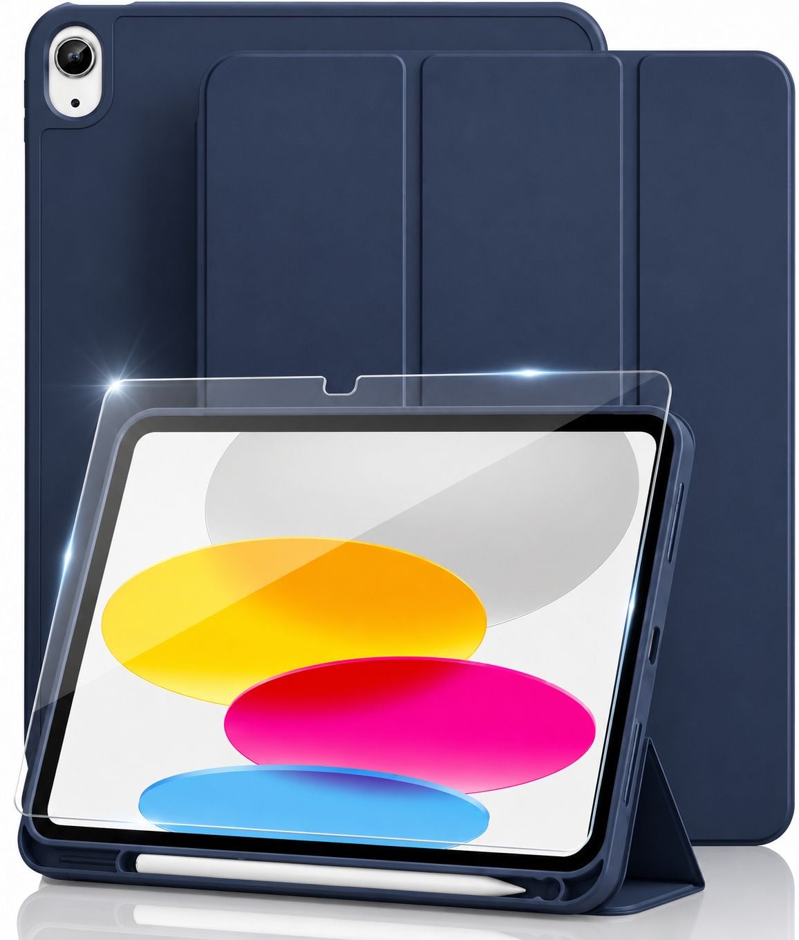 MICA + FUNDA SMART CASE DE IPAD A16 CHIP 11MA GEN 10MA 10.9 -AZULÑ - 1