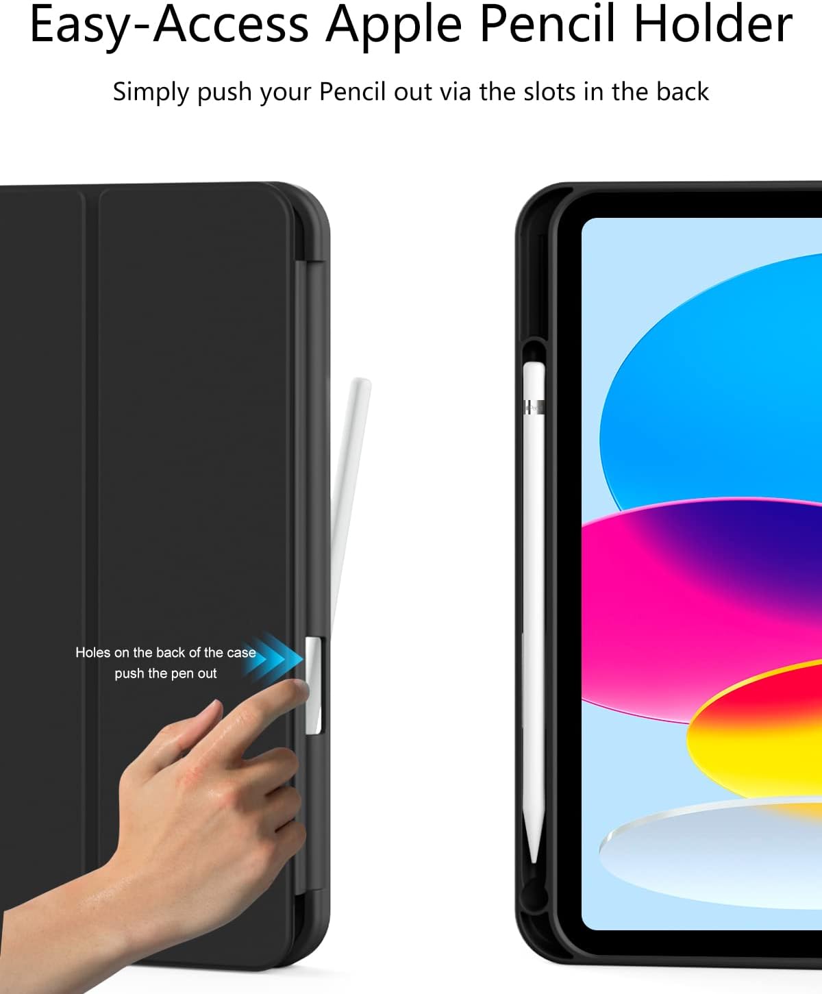 FUNDA SMART CASE DE IPAD A16 CHIP 11MA GEN (2025) 10MA 10.9 -NEGRO - 4