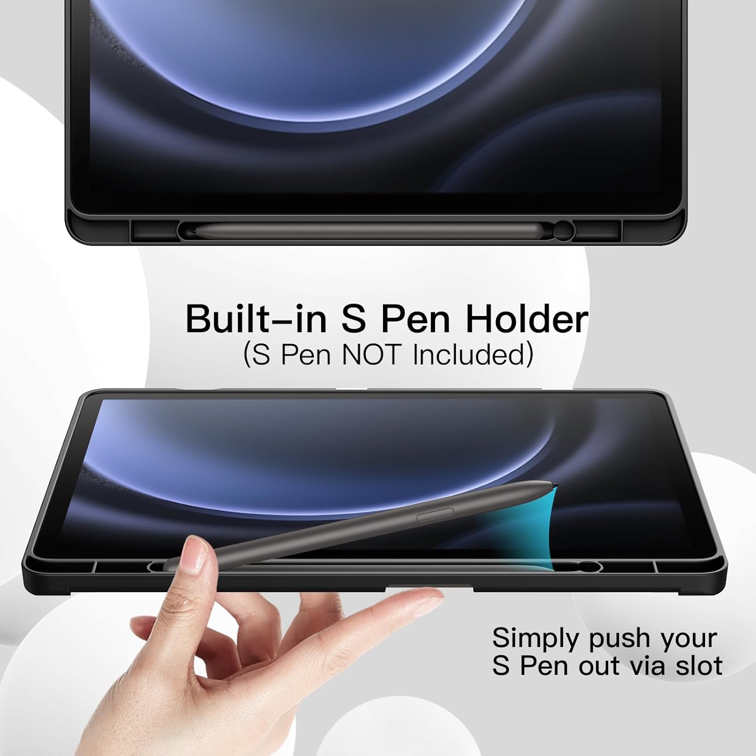 MICA + FUNDA DE GALAXY TAB S10 LITE S10 FE S9 FE PORTA S PEN - NEGRO - 3