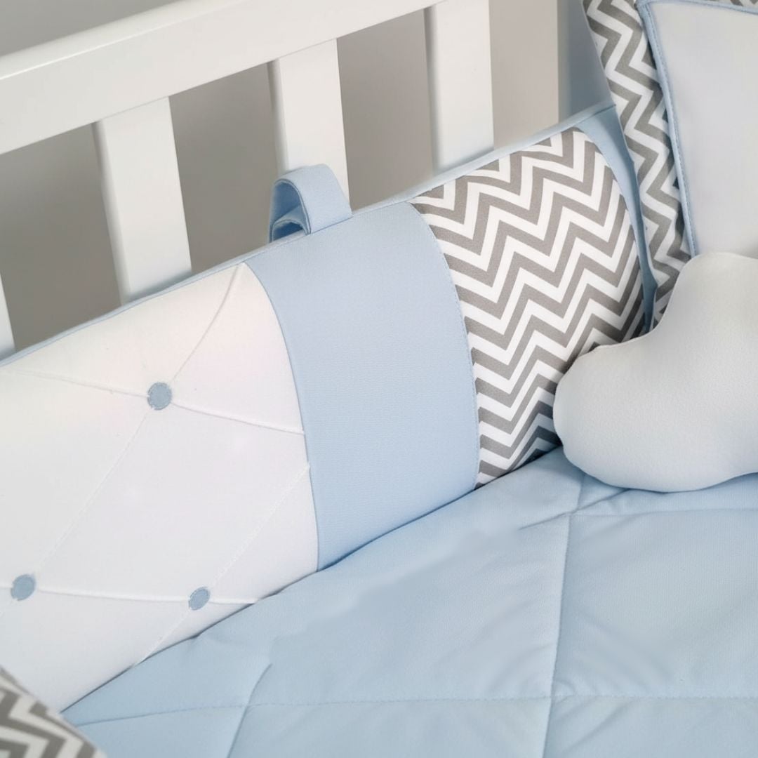 SET CUNA BABYTU CELESTE ESTANDAR DISEÑO ZIG ZAG Y - 2