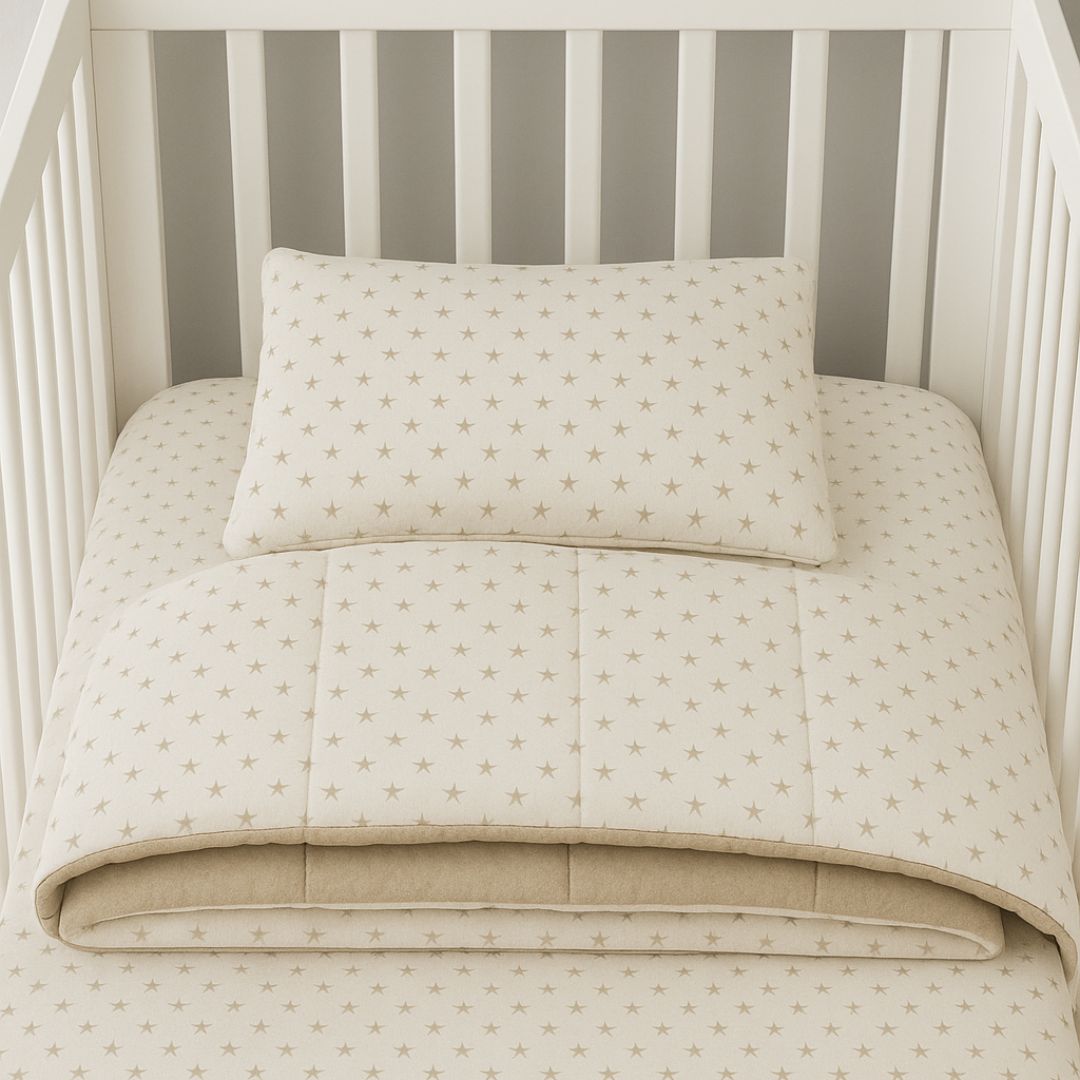 EDREDÓN BABYTU BEIGE CUNA ESTANDAR DISEÑO ESTRELLITAS - 3