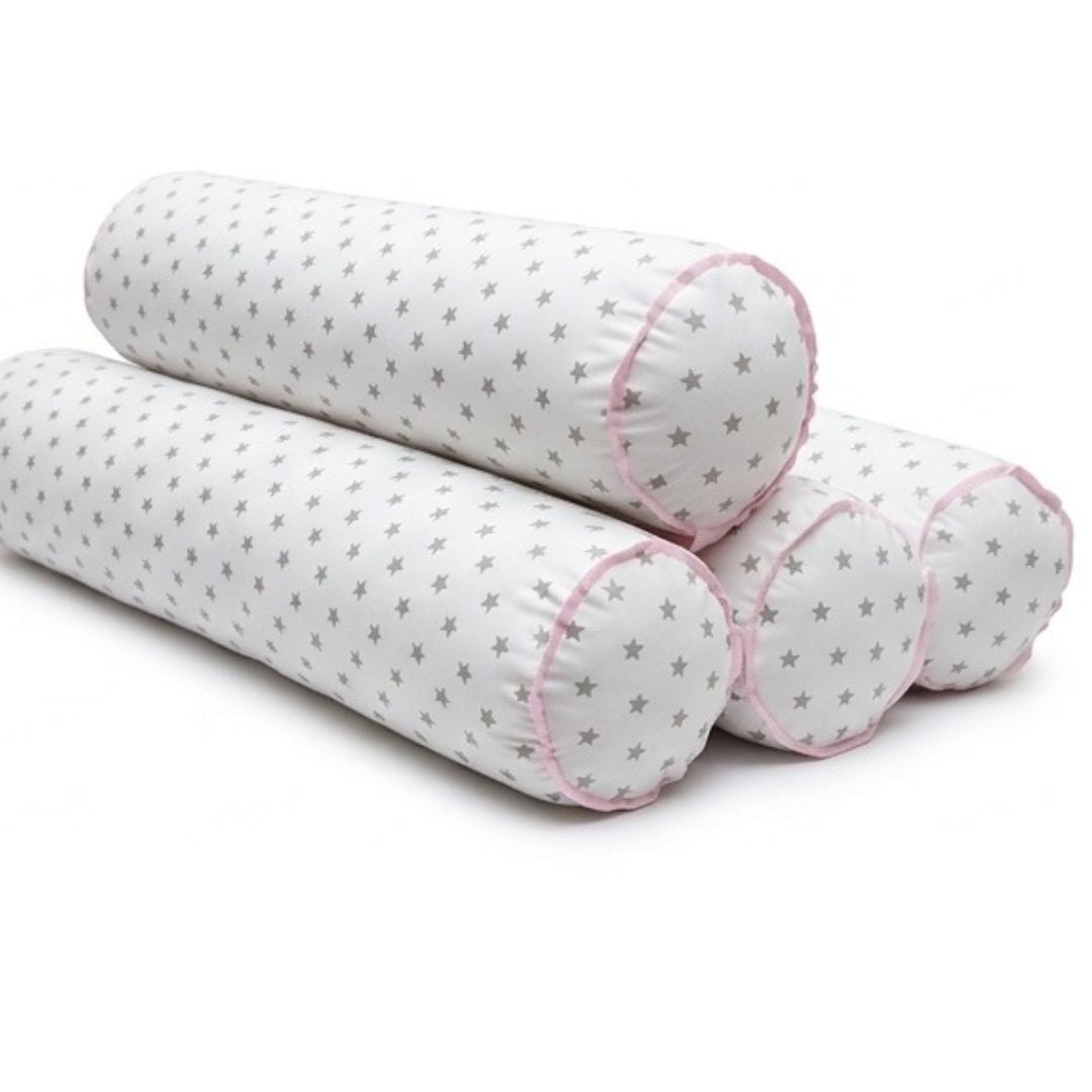 PROTECTORES CUNA BABYTU BLANCO BUMPERS TUBULARES ESTANDAR 4 PIEZAS DISEÑO ESTRELLITAS - 2