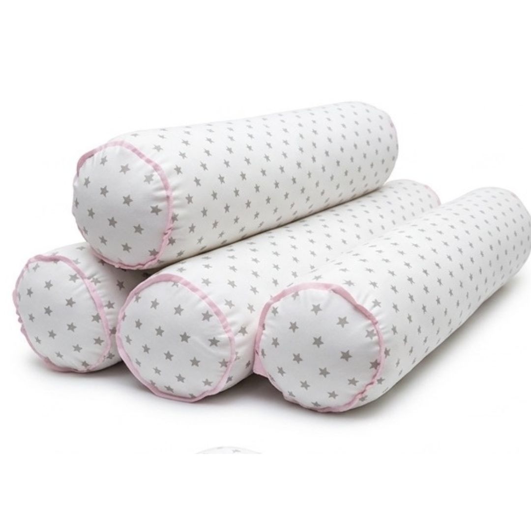 PROTECTORES CUNA BABYTU BLANCO BUMPERS TUBULARES ESTANDAR 4 PIEZAS DISEÑO ESTRELLITAS - 4