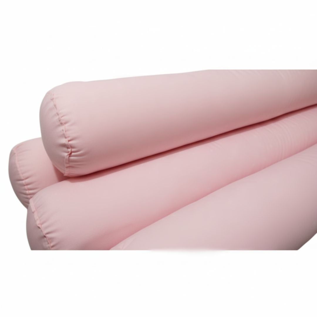 BUMPERS PROTECTORES TUBULARES DE CAMA CUNA 1.5 PLAZAS MONTESSORI - 4 PIEZAS - ROSADO - 2