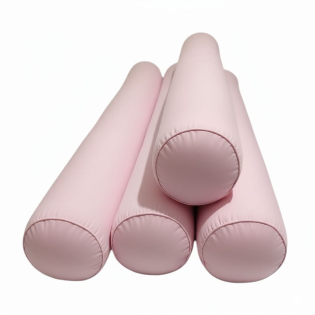 BUMPERS PROTECTORES TUBULARES DE CAMA CUNA 1.5 PLAZAS MONTESSORI - 4 PIEZAS - ROSADO - 3