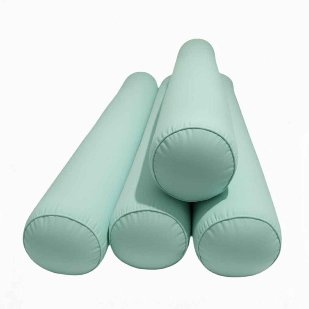 BUMPERS PROTECTORES TUBULARES MONTESSORI TALLA 1.5 PLAZAS - 4 PIEZAS - VERDE AGUA - 3
