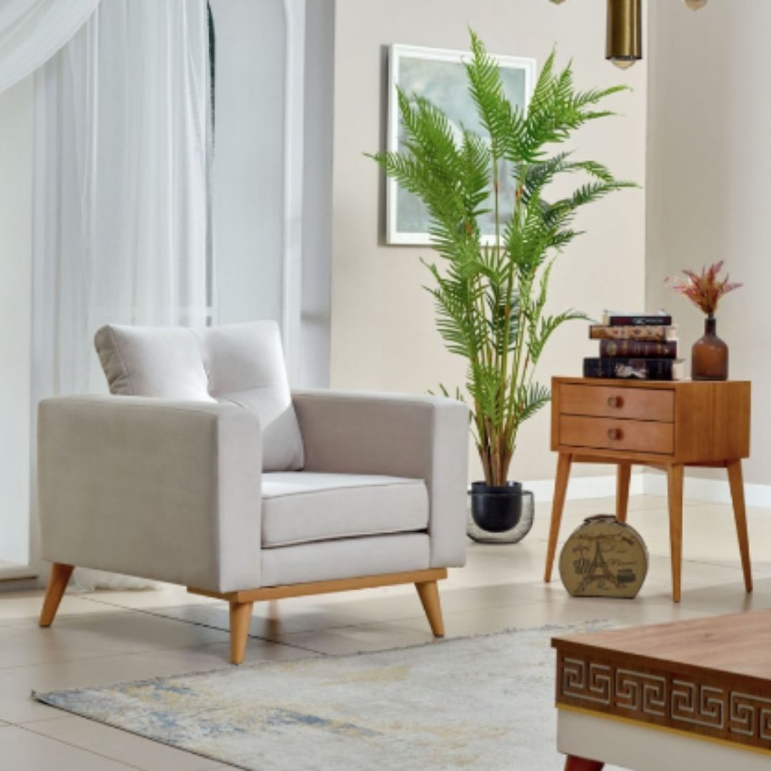 BANCA FLEITAS DECO BUTACA DOMENICA 1 CUERPO MADERA BEIGE - 1