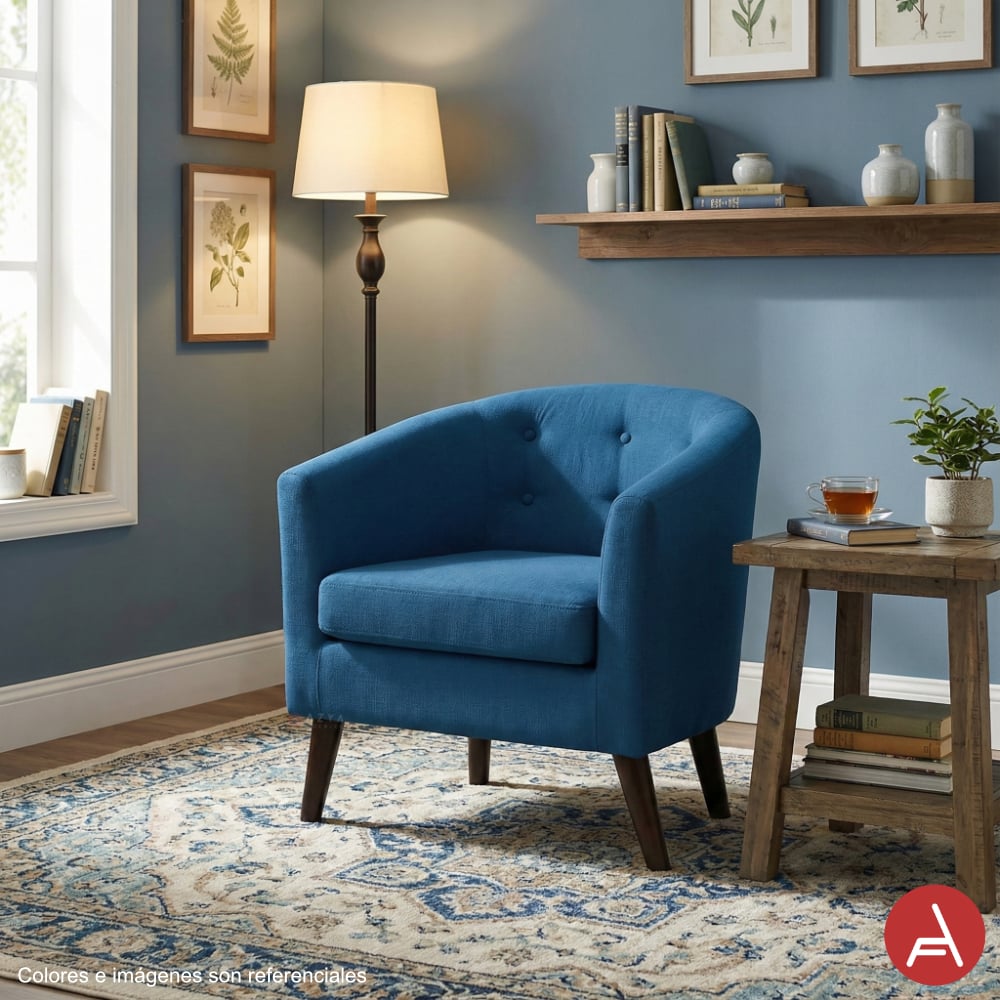 BUTACA AZYA MUEBLES TERCIOPELO DALILA AZUL COBALTO - 2