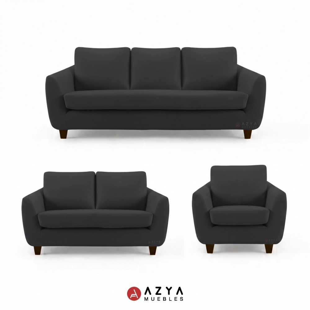 JUEGO SALA AZYA MUEBLES TERCIOPELO 3-2-1 NYZA - 2