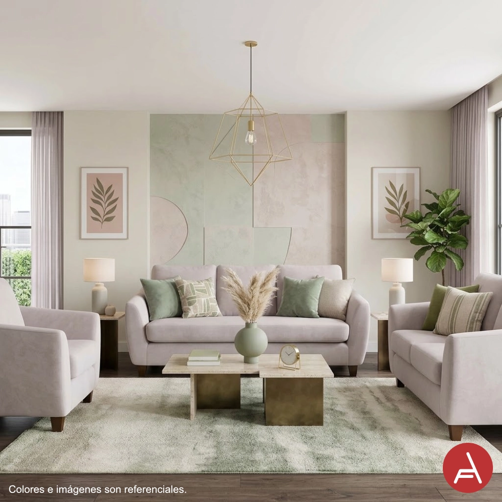 JUEGO SALA AZYA MUEBLES TERCIOPELO 3-2-1 NYZA - 3