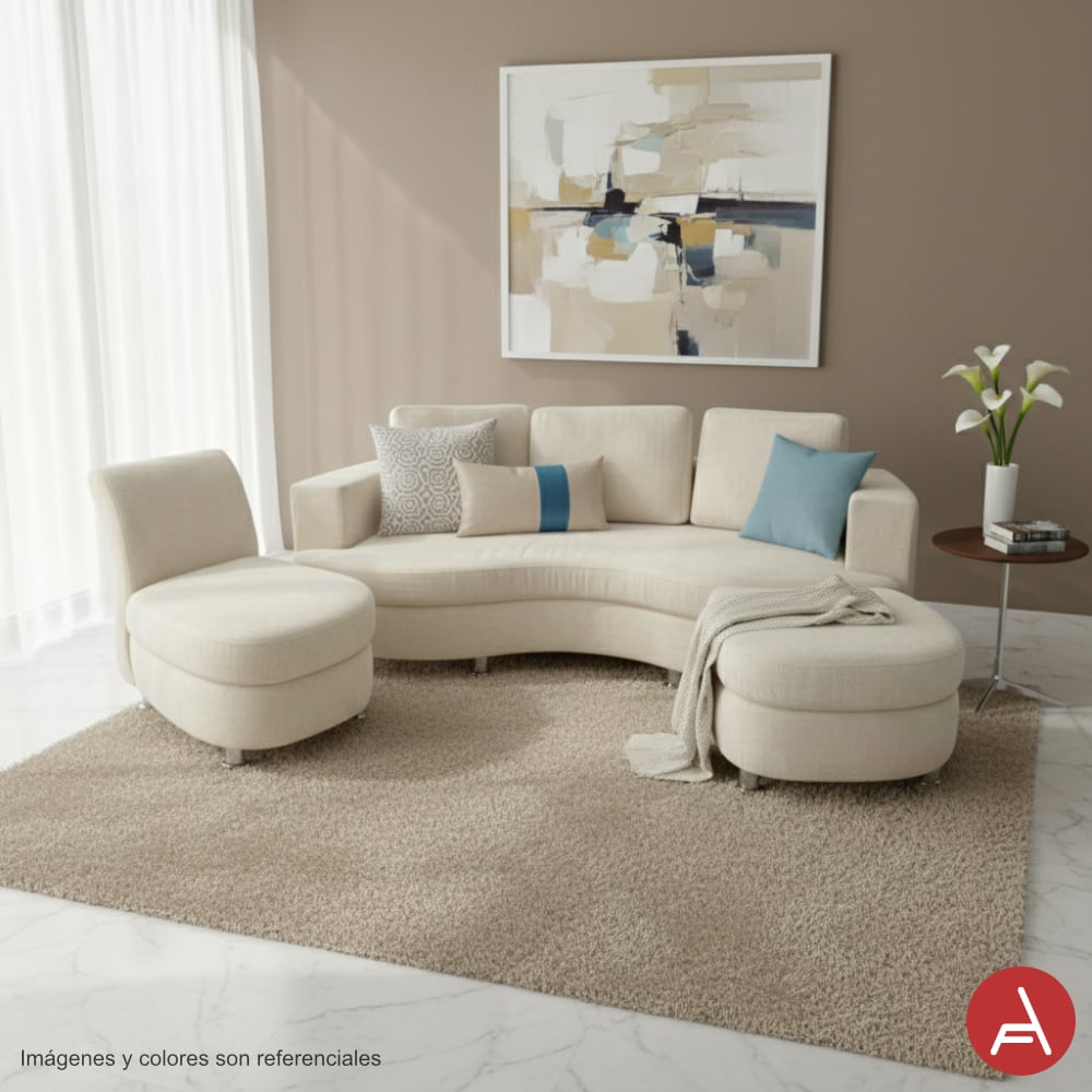 JUEGO DE SALA PARIS + COJINES DE REGALO - BEIGE - 2