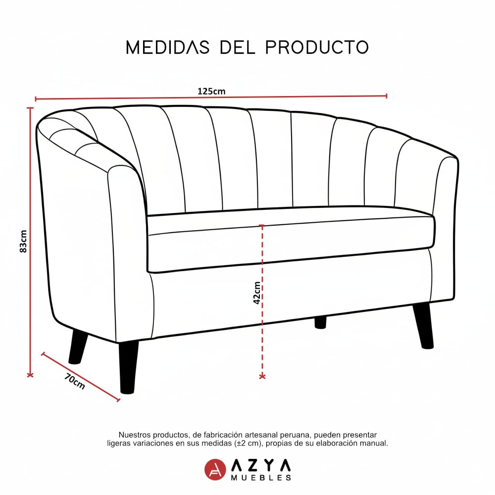 SOFÁ AZYA MUEBLES EMIL 2 CUERPOS - 3