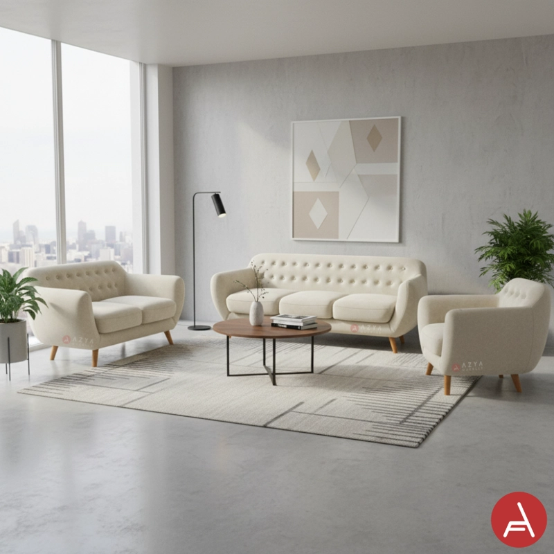JUEGO SALA AZYA MUEBLES CERES 3-2-1 + COJINES DECORATIVOS - 2