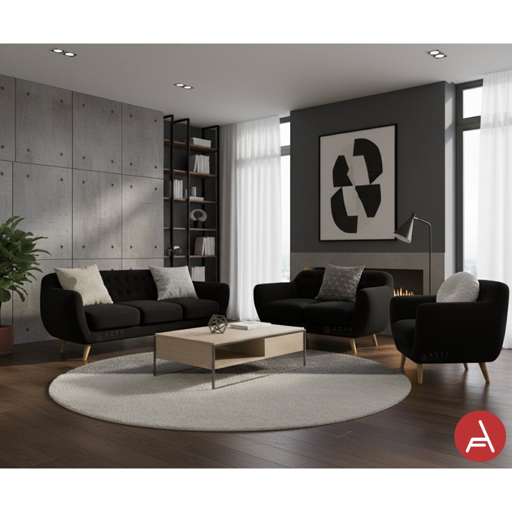 JUEGO SALA AZYA MUEBLES CERES 3-2-1 + COJINES DECORATIVOS - 2