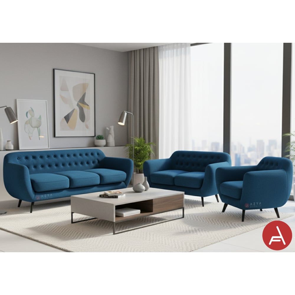 JUEGO SALA AZYA MUEBLES CERES 3-2-1 + COJINES DECORATIVOS - 2