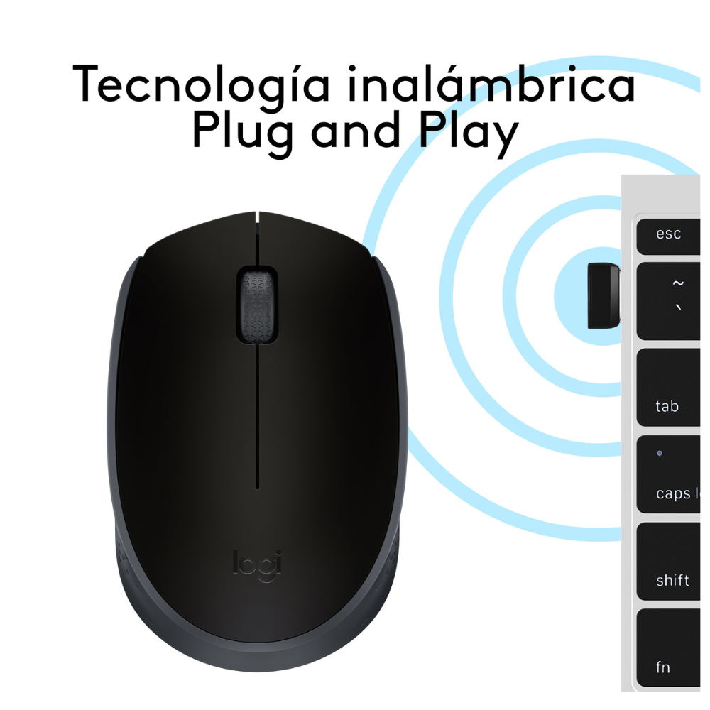 MOUSE LOGITECH INALÁMBRICO M170 NEGRO - 6