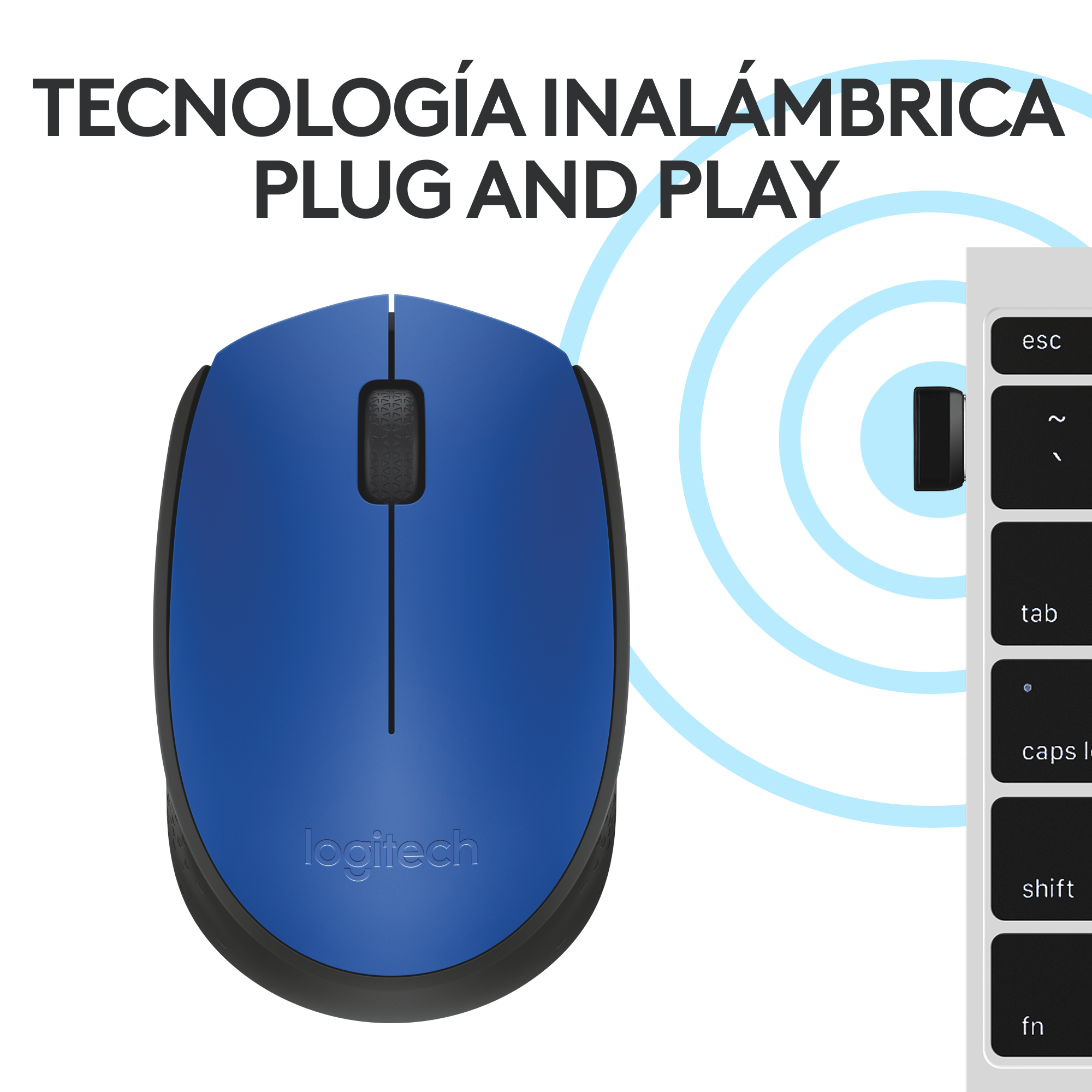 MOUSE INALÁMBRICO LOGITECH M170 AZUL - 5