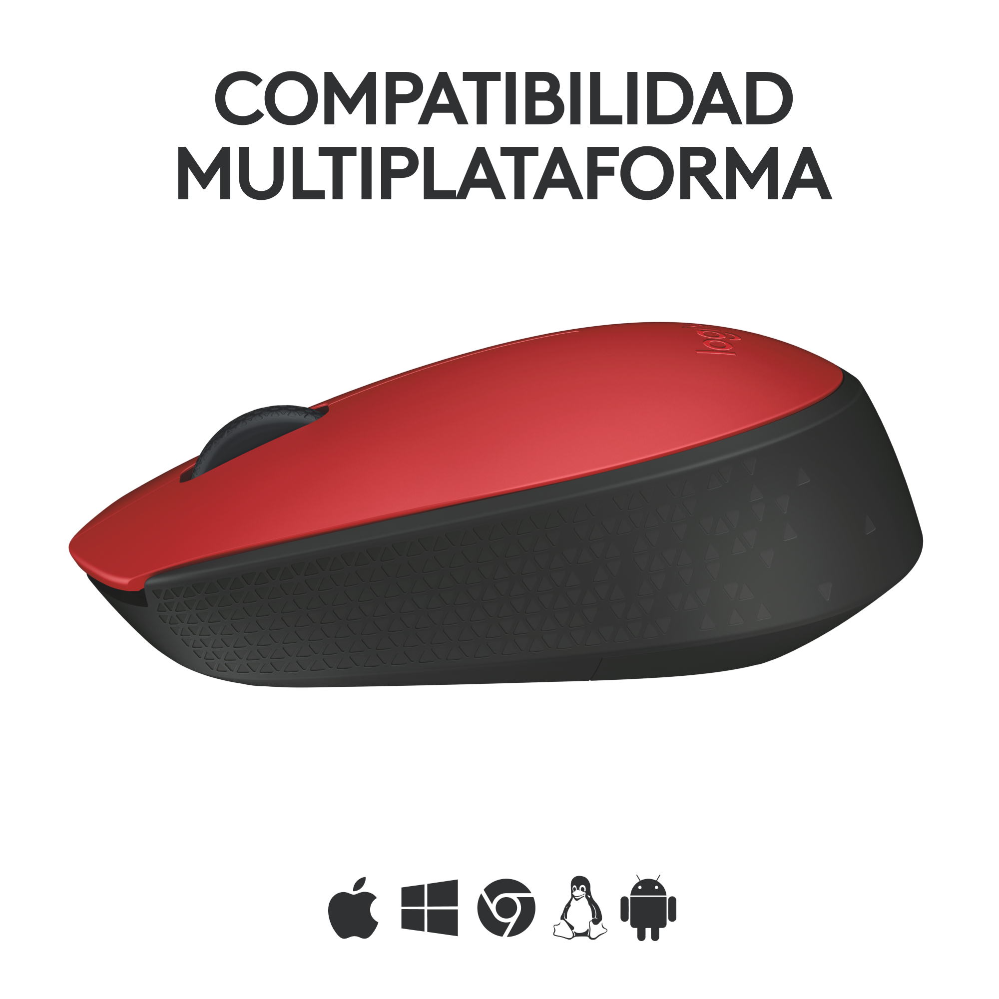 MOUSE LOGITECH INALÁMBRICO M170 ROJO - 3