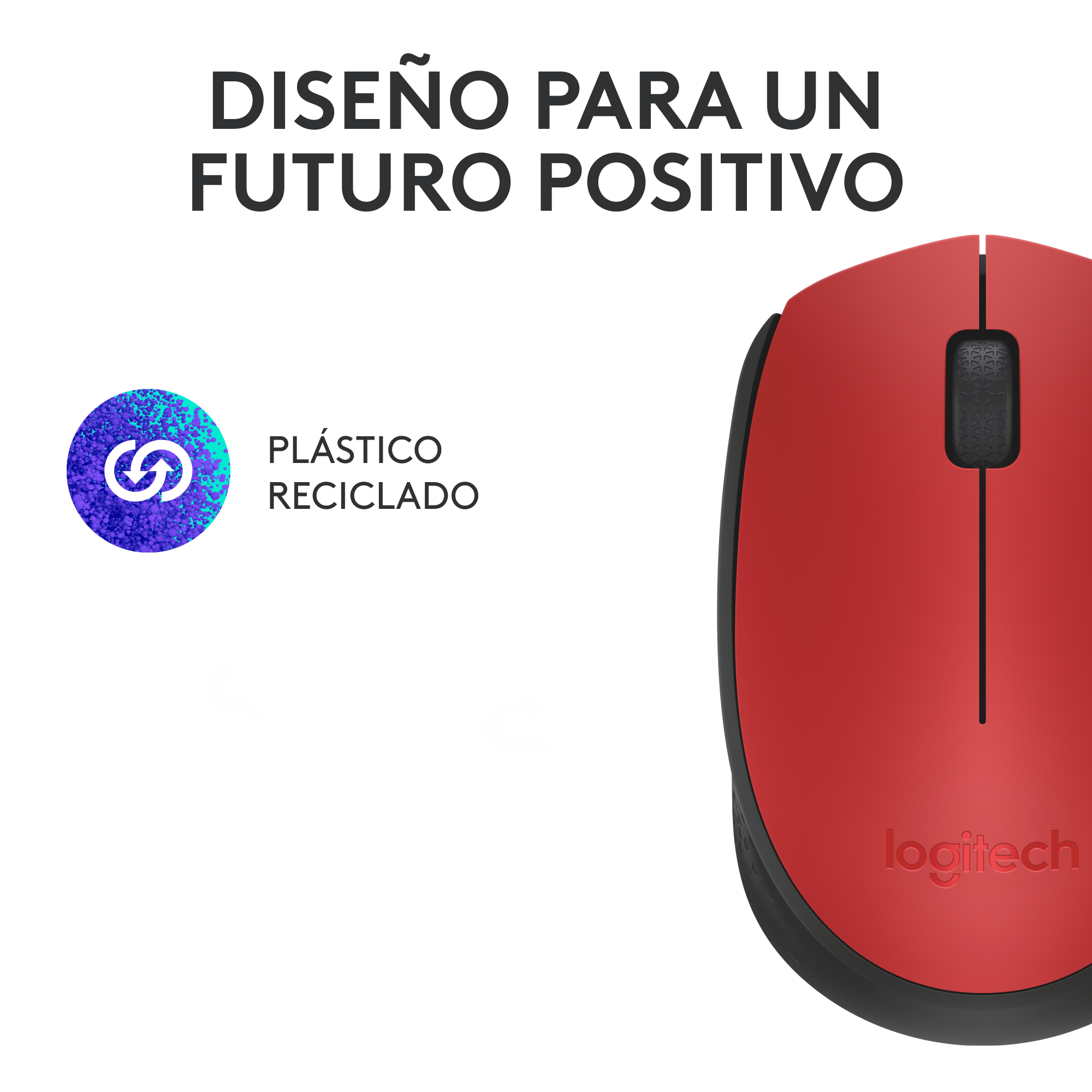 MOUSE LOGITECH INALÁMBRICO M170 ROJO - 7