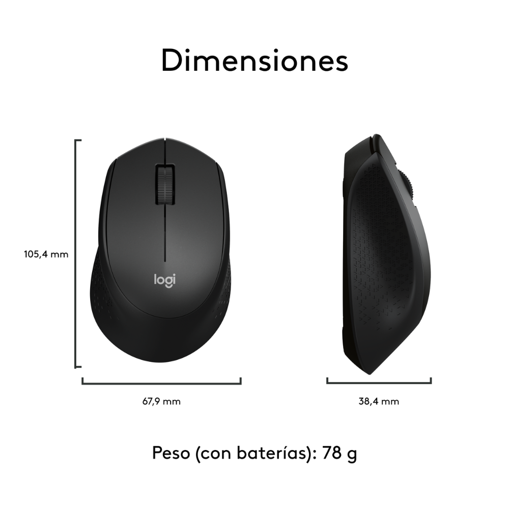 MOUSE INALÁMBRICO LOGITECH M280 BLACK - 6