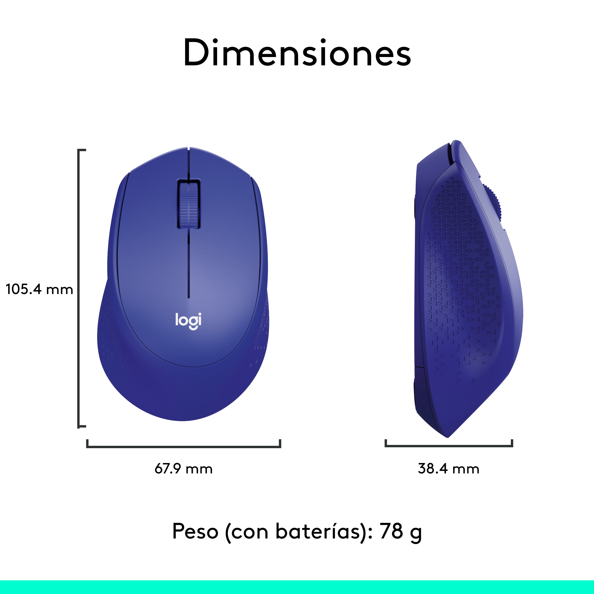 MOUSE INALÁMBRICO LOGITECH M280 BLUE - 7