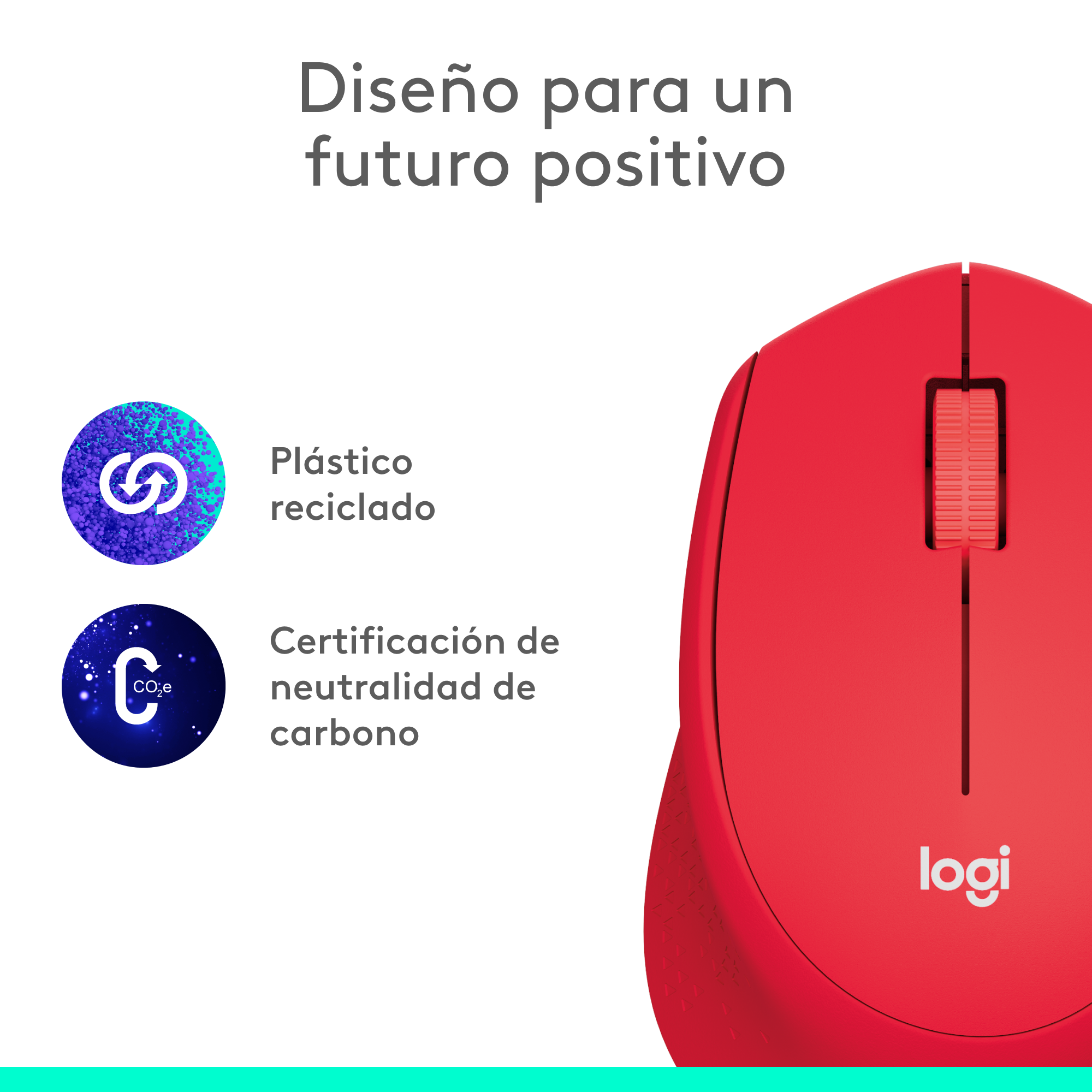 Mouse Inalámbrico Logitech M280 Rojo - 7