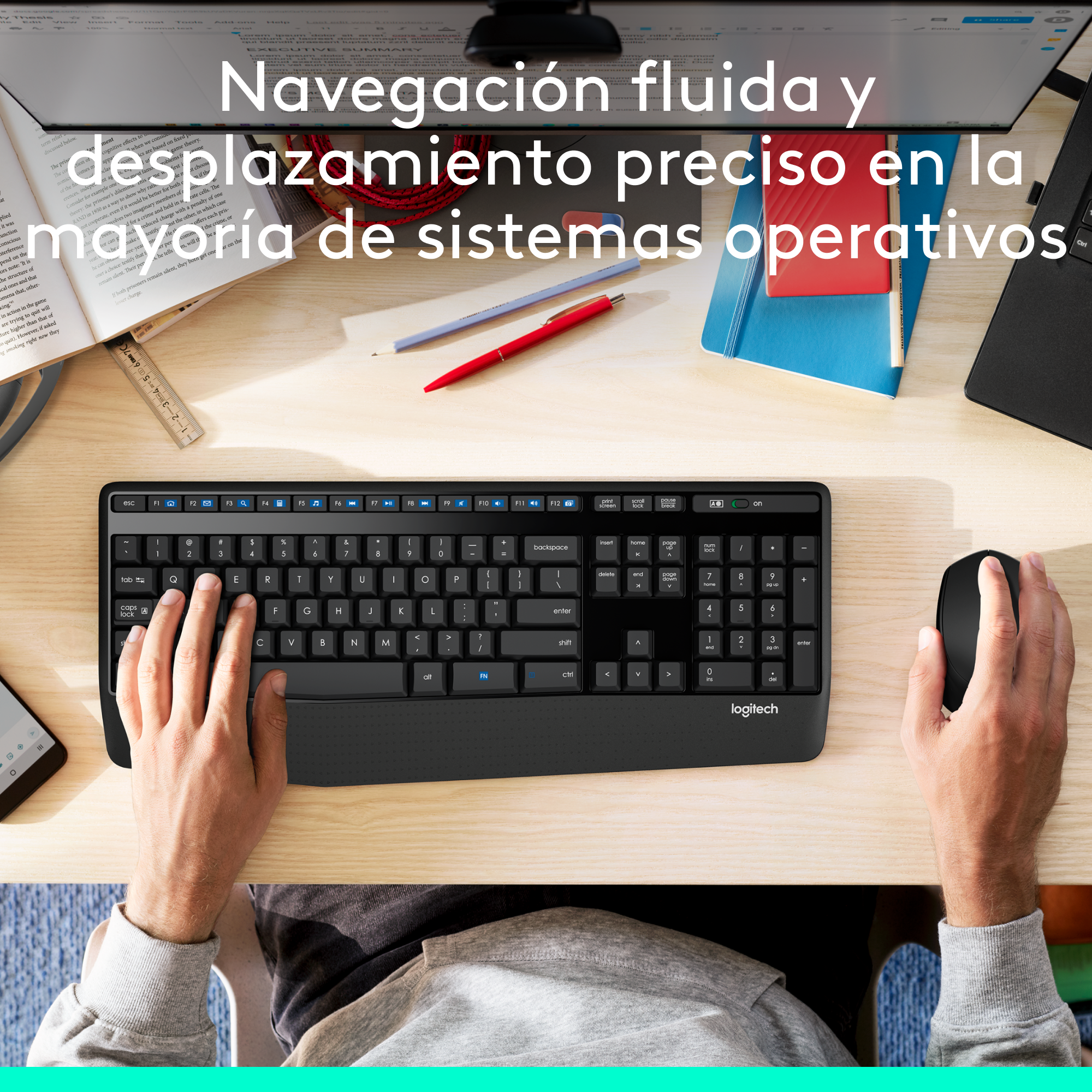 MOUSE INALÁMBRICO LOGITECH M280 GRIS - 3