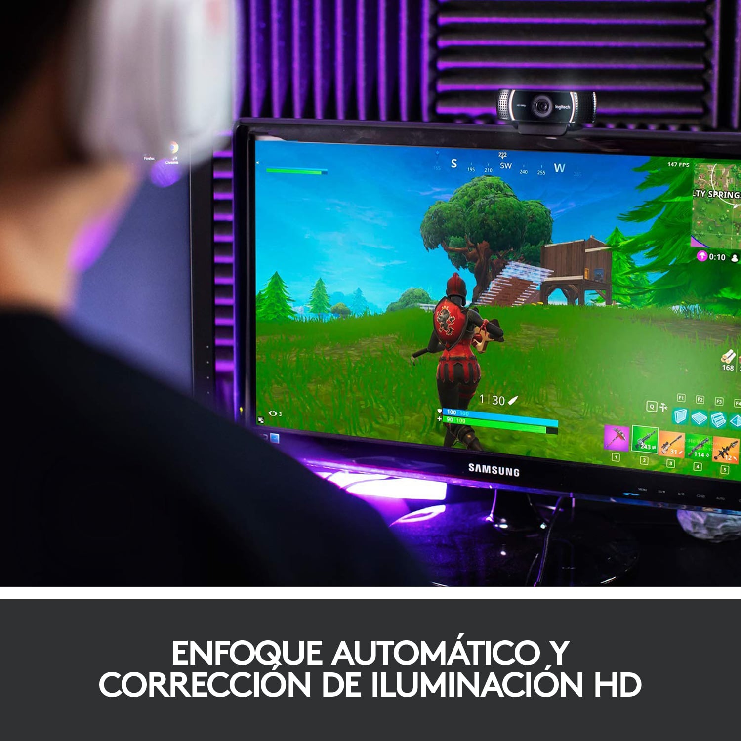 Cámara web Logitech C922 Pro Stream Webcam Negro - 2