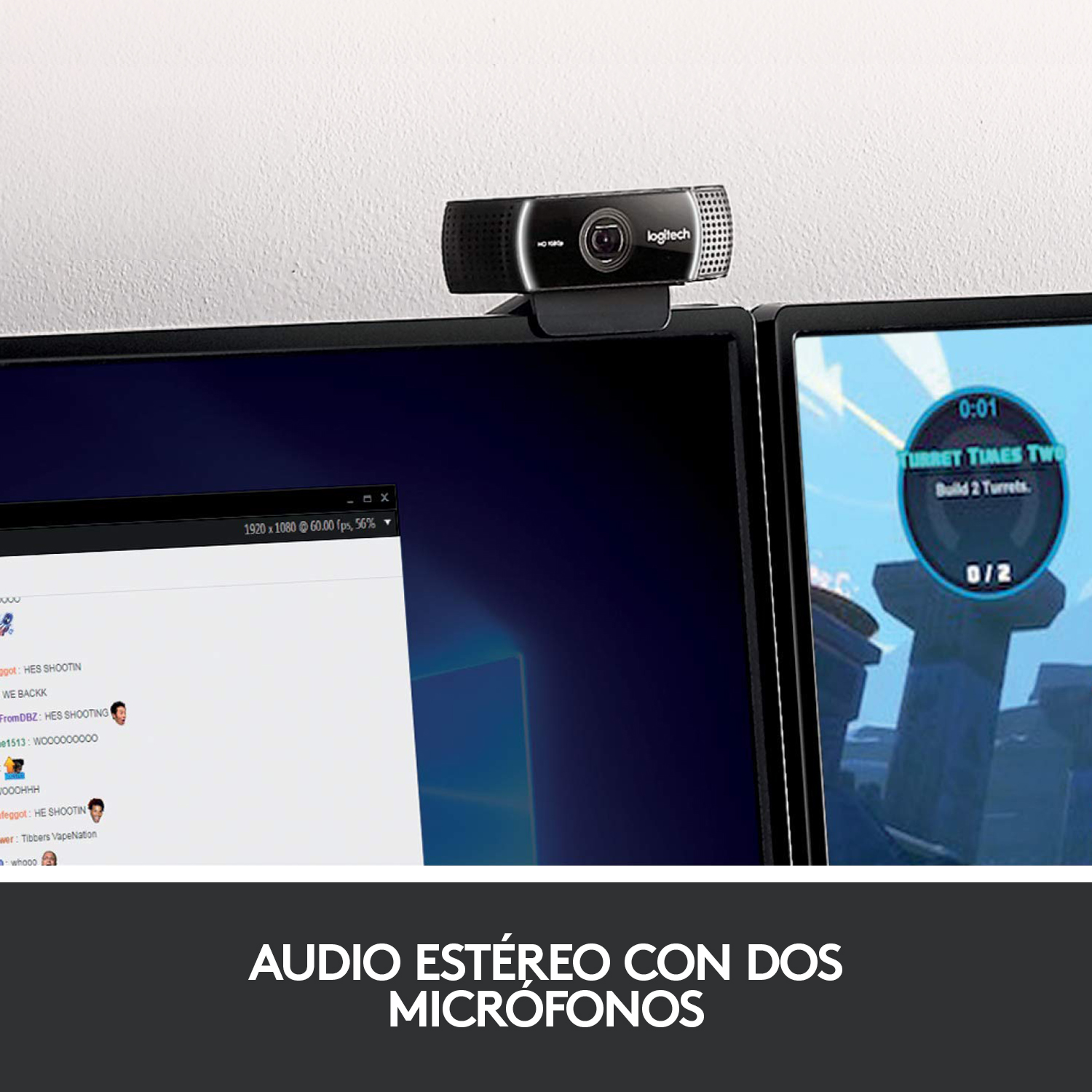 Cámara web Logitech C922 Pro Stream Webcam Negro - 4