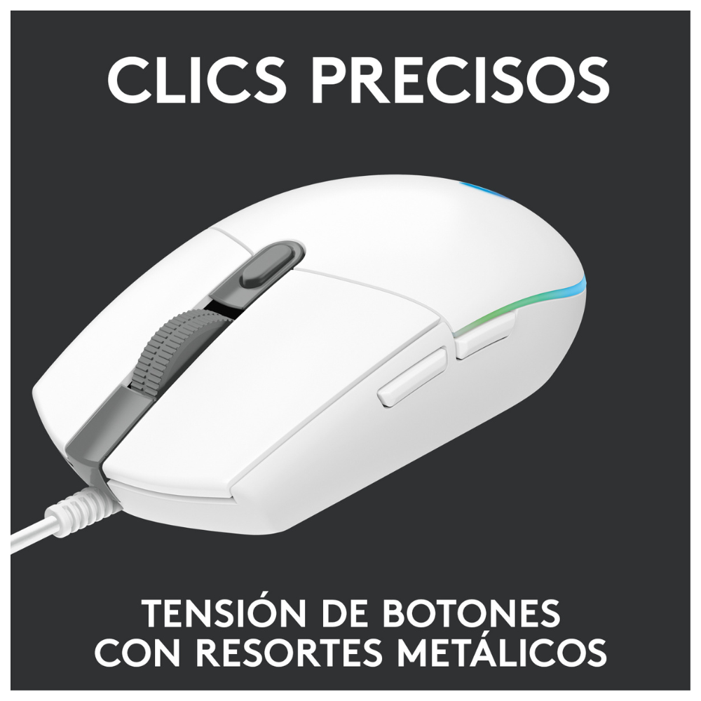 MOUSE LOGITECH G203 RGB WHITE - 4