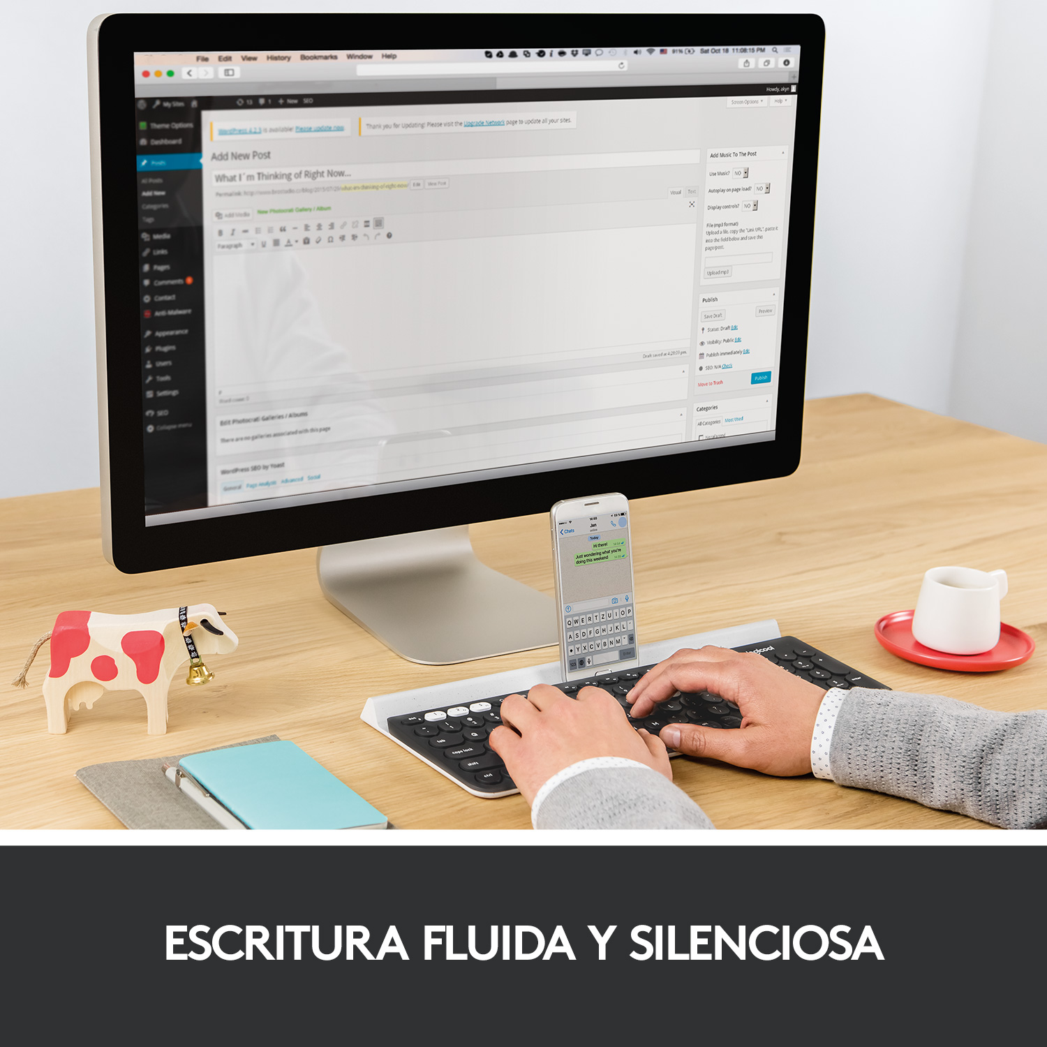 Teclado inalámbrico Bluetooth multidispositivo K780 Negro - 4