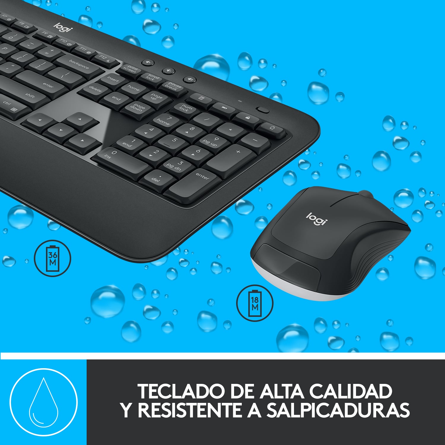 Combo teclado y mouse inalámbrico MK540 Advanced Negro - 2