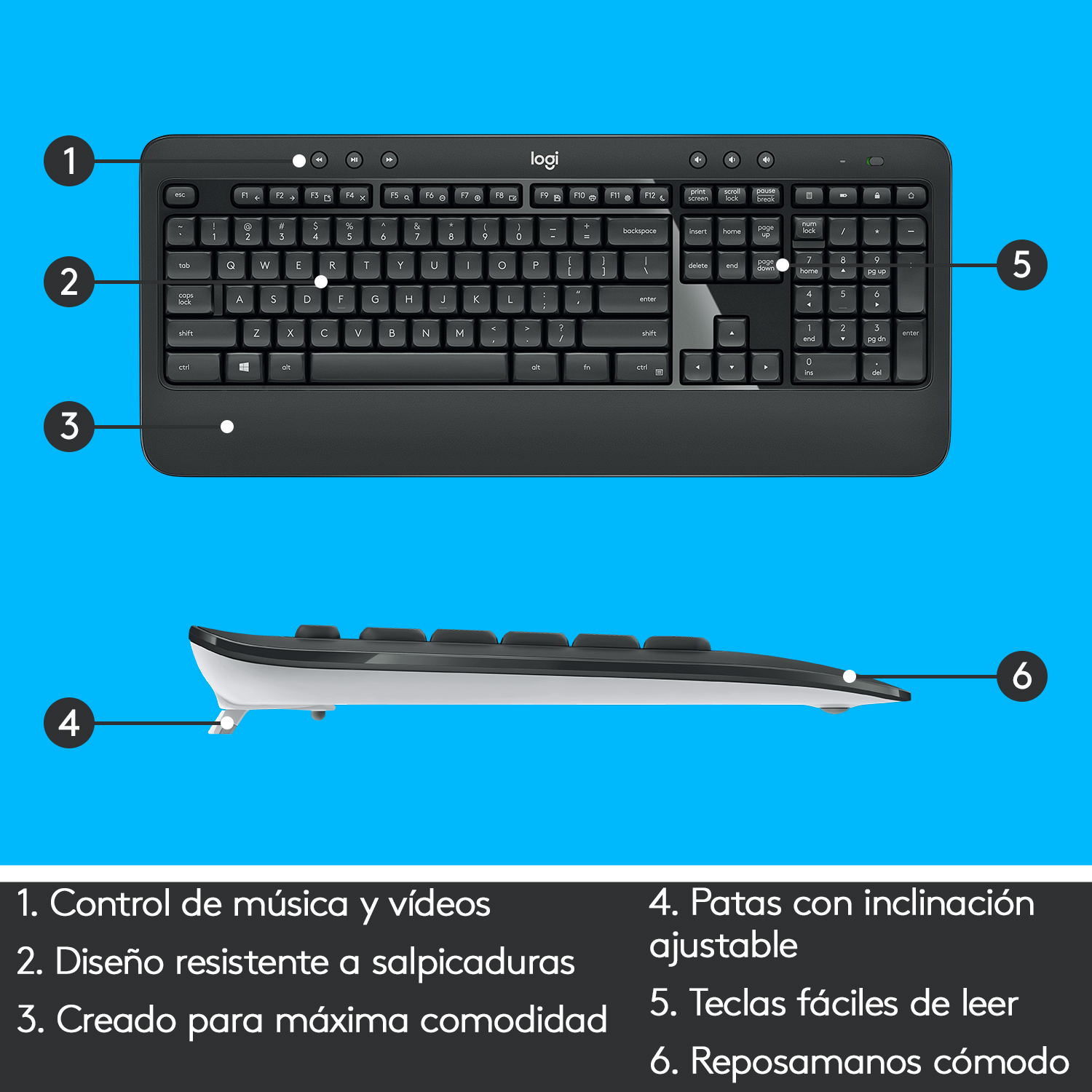 Combo teclado y mouse inalámbrico MK540 Advanced Negro - 4