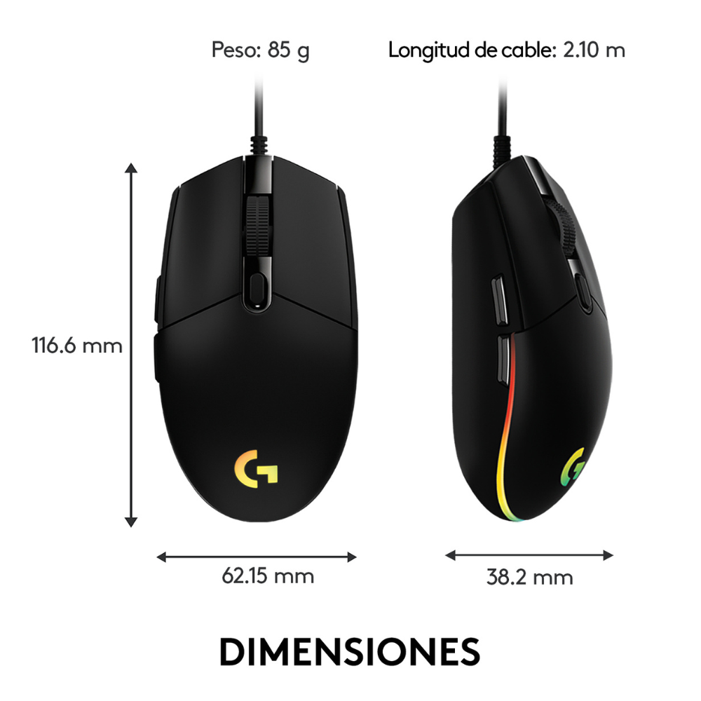 Mouse Logitech G203 LIGHTSYNC para Gaming Negro - 7